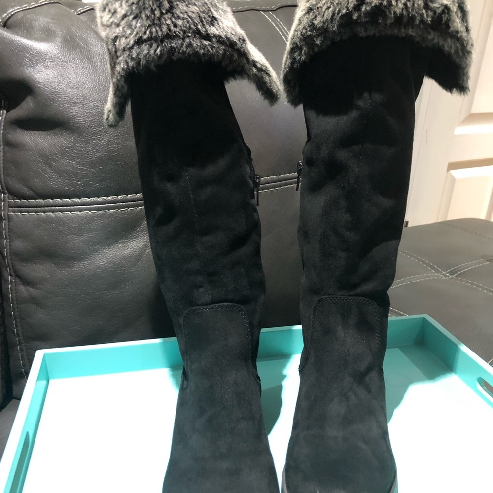 MOSSIMO Supply Co. black suede tall boots